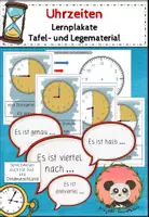 Vorschau - Poster - Uhrzeiten - Lernplakate, Tafelmaterial, Sprechweisen, Wortspeicher - Deckblatt