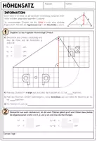 Vorschau - Arbeitsblätter - HÖHENSATZ (Satzgruppe des Pythagoras) - Arbeitsblatt - Seite 1