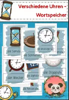 Vorschau - Präsentationen/Tafelbilder - Uhren/Uhrzeit - Tafelmaterial - Wortspeicher - Deckblatt