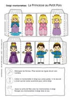 Aperçu - Matériel pour travaux manuels / dessin - La Princesse au Petit Pois - Marionnettes à Doigts - Conte de Fées - Page 2