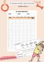 Vorschau - Klassenarbeiten - Transparente Sportnoten - Ballkorobics - Deckblatt