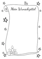 Vorschau - Mal- und Bastelvorlagen - Wunschzettel Vorlage - Seite 1