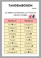 Vorschau - Arbeitsblätter - Tandembogen Terme – Addition & Subtraktion üben (Klasse 7/ 8) | 2 Niveaus | Mit Lösungen - Seite 1