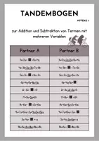 Vorschau - Arbeitsblätter - Tandembogen Terme – Addition & Subtraktion üben (Klasse 7/ 8) | 2 Niveaus | Mit Lösungen - Seite 3