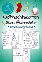 Vorschau - Arbeitsblätter - Weihnachtskarten: Karten zum Ausmalen für Weihnachten - Deckblatt