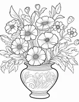 Vorschau - Mal- und Bastelvorlagen - 100 Blumenstrauß-Ausmalbilder für Kinder - Seite 1