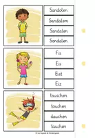 Vorschau - Stationenlernen - Wörter genau lesen - Klammerkarten Sommer - Seite 3