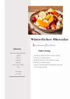 Vorschau - Arbeitsblätter - Rezept winterlicher Obstsalat - Deckblatt