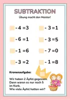 Vorschau - Arbeitsblätter - Subtraktion 1. Klasse Mathematik - 3 Arbeitsblätter - Seite 3