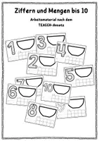 Vorschau - Arbeitsblätter - TEACCH – Ziffern und Mengen bis 10 lernen und festigen (Autismus, Inklusion, Differenzierung) - Deckblatt