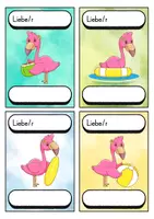 Vorschau - Bildkarten - Begrüßungskärtchen - Flamingo für die Flamingoklasse - Willkommensgruß - Seite 2
