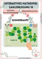 Vorschau - Spiele - Interaktives Mathespiel 🐛 Zehnerraupe - Zahlzerlegung 10 - Matheförderung - Mengenerfassung - Deckblatt