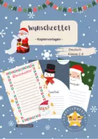 Vorschau - Mal- und Bastelvorlagen - Wunschzettel Kopiervorlage Deutsch Weihnachten Winter - Deckblatt
