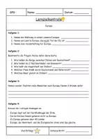 Vorschau - Arbeitsblätter - Probe Europa Überblick, Allgemeinwissen, Kartenarbeit - Deckblatt