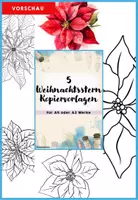 Vorschau - Mal- und Bastelvorlagen - Kunst Weihnachten - Weihnachtsstern Tutorial mit Videos & Bildern - Wasserfarben Kunst im Winter für Grundschule & Sekundarstufe - Seite 2