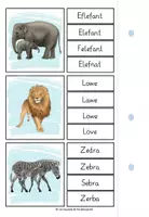 Vorschau - Stationenlernen - Wörter genau lesen - Klammerkarten Zootiere - Seite 2