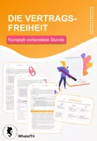 Vorschau - Arbeitsblätter - Die Vertragsfreiheit - Komplett vorbereitete Stunde - Deckblatt