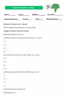 Vorschau - Arbeitsblätter - Mathematik-Klassenarbeit - Klasse 8 Thema Algebraische Ausdrücke und Gleichungen - Deckblatt