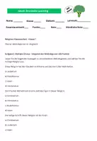 Vorschau - Arbeitsblätter - Religions-Klassenarbeit - Klasse 7 Thema Weltreligionen im Vergleich - Deckblatt