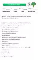 Vorschau - Arbeitsblätter - Wirtschaft, Betriebs- und Volkswirtschaftslehre-Klassenarbeit - Klasse 10 Thema Marktwirtschaft und Wettbewerb - Deckblatt