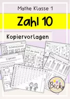 Vorschau - Arbeitsblätter - Zahl 10 (Zahldarstellung, Zahlzerlegung, Plus, Minus) - Deckblatt