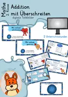 Vorschau - Präsentationen/Tafelbilder - Addition mit Überschreiten - ZR 100 - Mathe 2 - Deckblatt