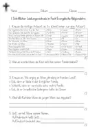 Vorschau - Klassenarbeiten - Probe/Lernzielkontrolle/Lernstandserhebung zum Thema MOSE - Gebote - Plagen - Leben 3./4. Klasse - Deckblatt