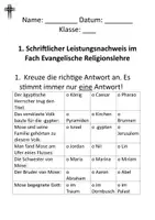 Vorschau - Klassenarbeiten - Probe/Lernzielkontrolle/Lernstandserhebung zum Thema MOSE - Gebote - Plagen - Leben 3./4. Klasse - Seite 3