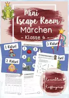 Vorschau - Arbeitsblätter - Mini-Escape Room für die Grundschule: Märchen (Klasse 4) - Spiel - Rätsel - Deckblatt