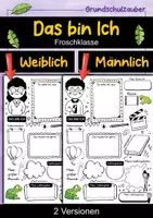 Vorschau - Arbeitsblätter - Das bin Ich Steckbrief - Frosch für die Froschklasse - Deckblatt