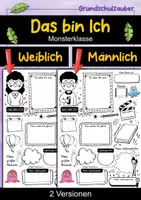 Vorschau - Arbeitsblätter - Das bin Ich Steckbrief - Monster für die Monsterklasse - Deckblatt