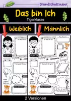 Vorschau - Arbeitsblätter - Das bin Ich Steckbrief - Tiger für die Tigerklasse - Deckblatt