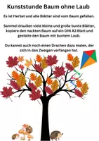 Vorschau - Mal- und Bastelvorlagen - Kunststunde: Der Baum ohne Blätter - Deckblatt