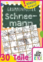 Vorschau - Mal- und Bastelvorlagen - Gemeinschaftsprojekt: Riesenposter Schneemann im Winter - Deckblatt