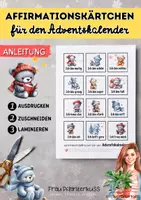 Vorschau - Mal- und Bastelvorlagen - 24 Affirmationskärtchen für den Adventskalender Teddy - Seite 2