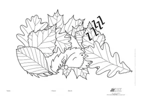 Vorschau - Mal- und Bastelvorlagen - Winter *BE* Igel im Laub ausmalen inkl. Mandala-Ausmalbild - Seite 2