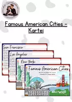 Vorschau - Merkblätter - Famous American Cities_Lesekartei_Englisch - Deckblatt