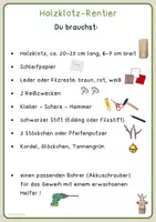 Vorschau - Stationenlernen - Adventsbasteln: Holz Rentier / Elch - Seite 1