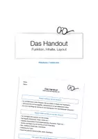 Vorschau - Präsentationen/Tafelbilder - Das Handout - Funktion, Inhalte, Layout - Deckblatt