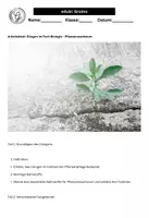 Vorschau - Arbeitsblätter - Arbeitsblatt Düngen im Fach Biologie - Pflanzenwachstum - Deckblatt
