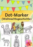 Vorschau - Mal- und Bastelvorlagen - Dot-Marker, Weihnachtsgeschichte, Weihnachten - Deckblatt