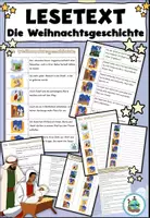 Vorschau - Arbeitsblätter - Lesetext "Die Weihnachtsgeschichte" mit Aufgaben - Weihnachten / Advent - DaZ / KBW / Religion - Deckblatt