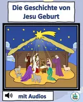 Vorschau - Präsentationen/Tafelbilder - Die Weihnachtsgeschichte zum Hören und Lesen - Die Geschichte von Jesu Geburt als Präsentation - Weihnachten / Advent DaZ / Deutsch / Religion - Seite 1