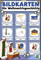 Vorschau - Präsentationen/Tafelbilder - Bild- und Wortkarten "die Weihnachtsgeschichte" Weihnachten / Advent - DaZ / KBW / Religion - Deckblatt