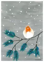 Vorschau - Stundenentwürfe - Kunststunde: Das Rotkehlchen im Winter (A3) - Deckblatt
