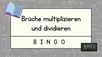 Vorschau - Arbeitsblätter - Bingo Brüche multiplizieren & dividieren (Klasse 5/ 6/ 7) – Spiel & Übung | Mit 32 Bingokarten - Seite 1