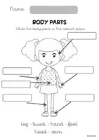 Vista previa - Hojas de trabajo - BODY WORKSHEETS - 1º/2º Ed. Primaria - página 1