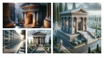 Vorschau - Arbeitsblätter - Krypta, Mausoleum, Gruft, Kolumbarium - bitte was?! Bestattungsgebäude Kirchenbau Kirche Kirchengebäude Tod Bestattung Grab - Deckblatt