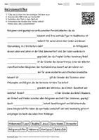 Vorschau - Arbeitsblätter - Arbeitsblatt "Religionsstifter" + interaktive Lösung & MP3 + - Deckblatt