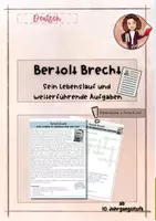 Vorschau - Arbeitsblätter - Exilliteratur: Lebenslauf von Bertolt Brecht - Deckblatt